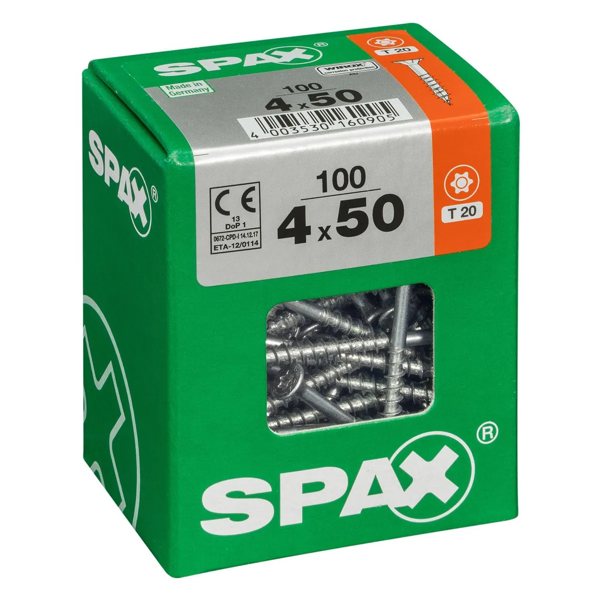 SPAX AMERICAN SCREW - Tornillo Spax Tirafondo Madera Aglomerada 50 mm 4 mm 100 unidad(es)