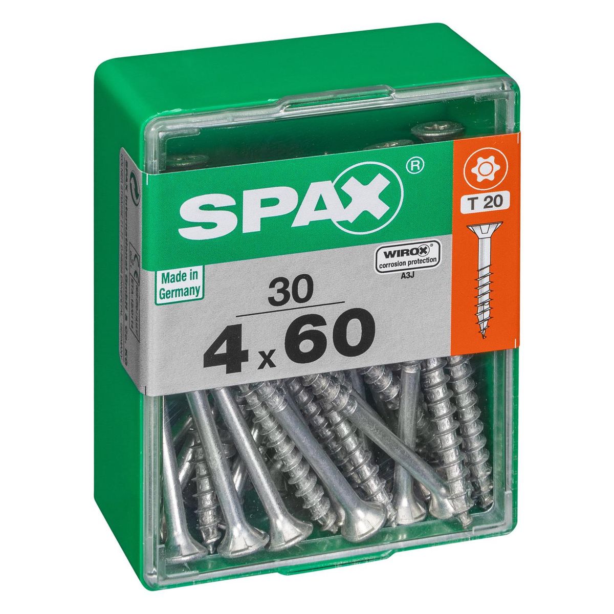 SPAX AMERICAN SCREW - Tornillo Spax Tirafondo Madera Aglomerada 60 mm 4 mm 30 unidad(es)