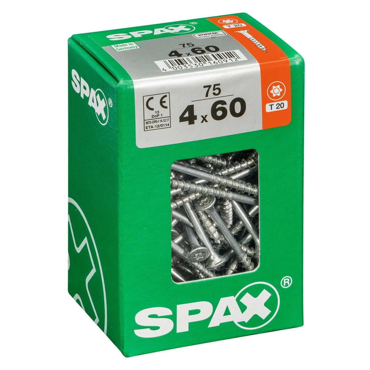 SPAX AMERICAN SCREW - Tornillo Spax Tirafondo Madera Aglomerada 60 mm 4 mm 75 unidad(es)
