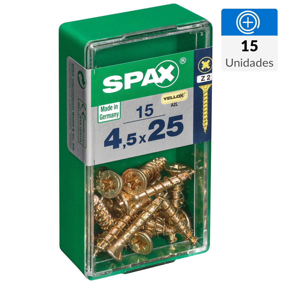 SPAX AMERICAN SCREW - Tornillo Spax Tirafondo Madera Aglomerada 25 mm 4.5 mm 15 unidad(es)