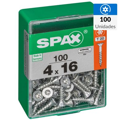 Tornillo spax cabeza plana torx wirox 4x16 100Pz