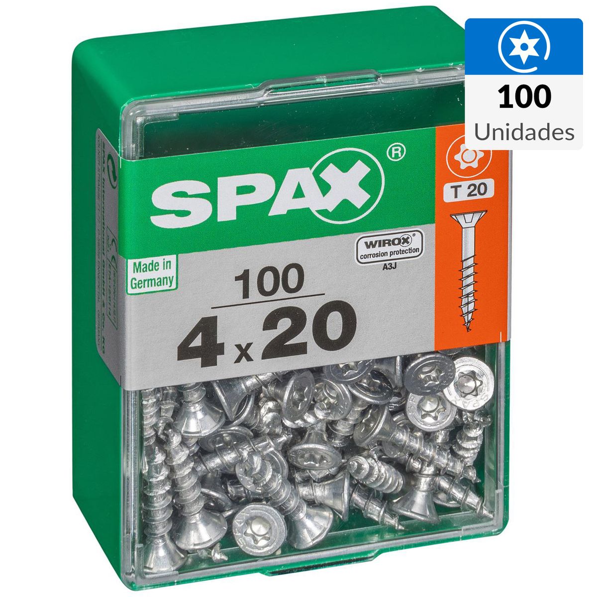 SPAX AMERICAN SCREW - Tornillo Spax Tirafondo Madera Aglomerada 20 mm 4 mm 100 unidad(es)