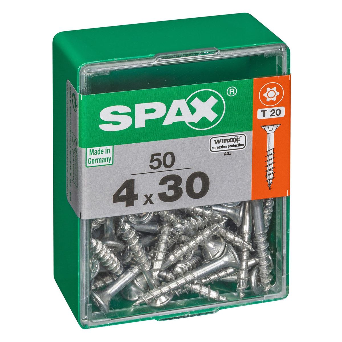 SPAX AMERICAN SCREW - Tornillo Spax Tirafondo Madera Aglomerada 30 mm 4 mm 50 unidad(es)
