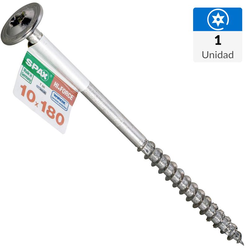 SPAX AMERICAN SCREW - Tornillo Spax Tirafondo Cabeza Lenteja Madera Aglomerada 18 mm 10 mm 1 Unidades