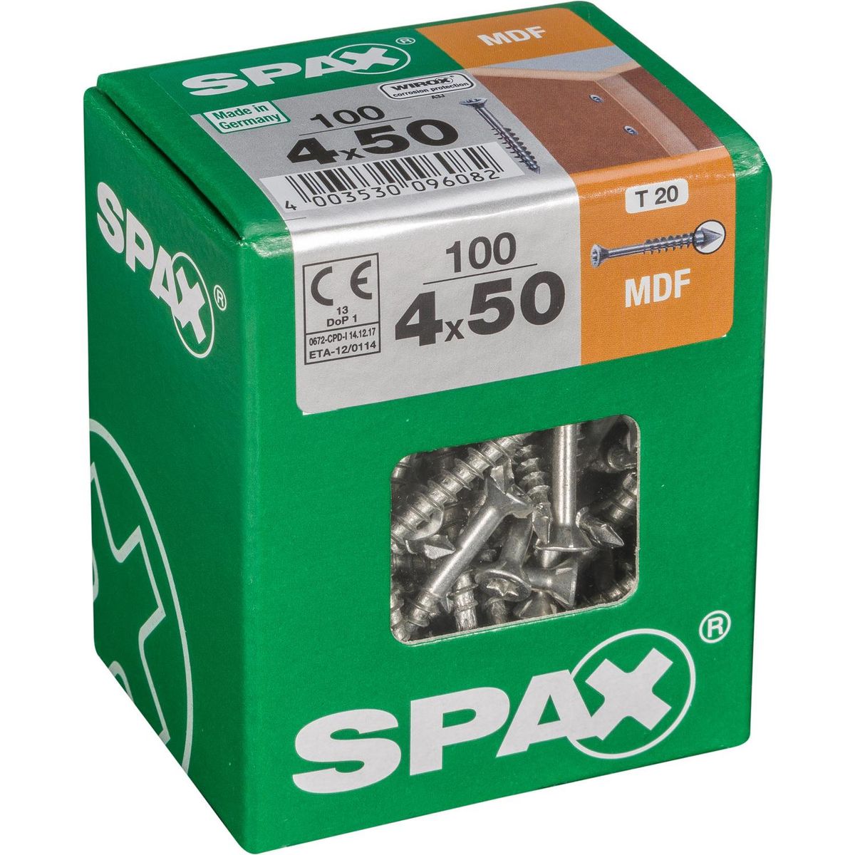 SPAX AMERICAN SCREW - Tornillo Spax Tirafondo Madera Aglomerada 50 mm 4 mm 100 unidad(es)