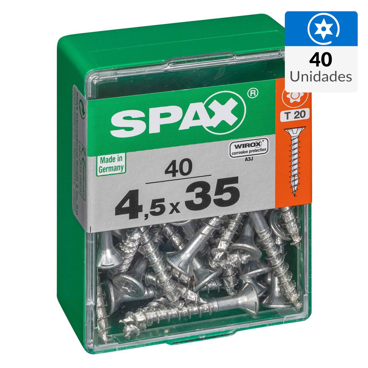 SPAX AMERICAN SCREW - Tornillo Tirafondo Madera Aglomerada 35 mm 4.5 mm 40 unidad(es)