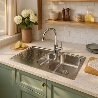 Imagen 2 del producto Lavaplatos Empotrado 2 Cubeta(s) 100x16x50 cm Acero inoxidable