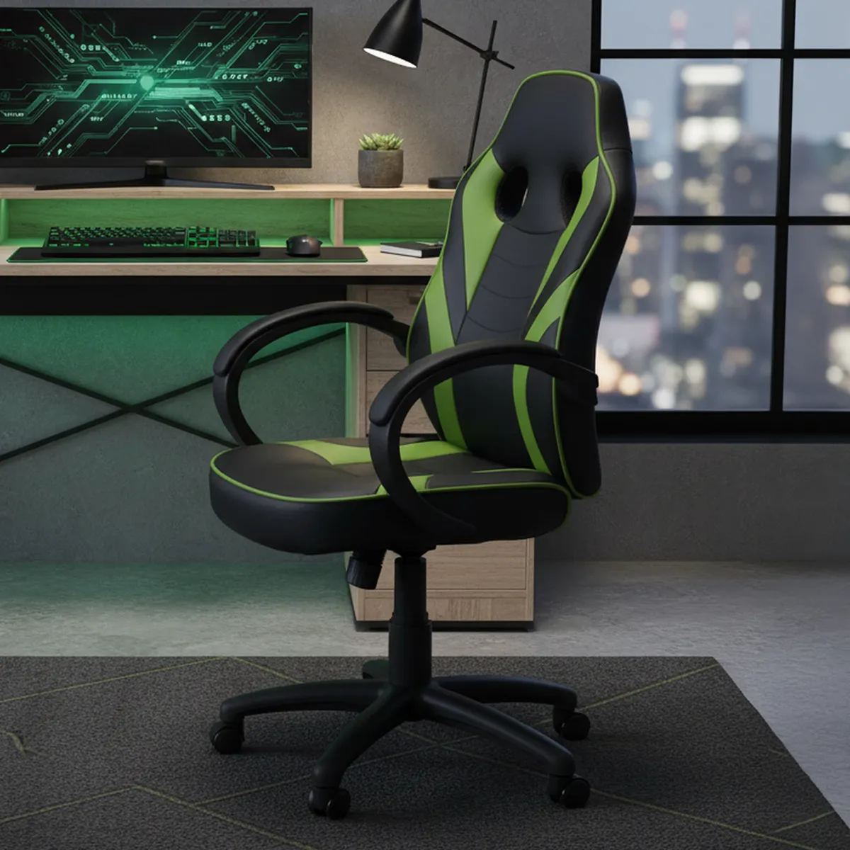 ONE SIT - Silla Escritorio Gamer Bros Verde