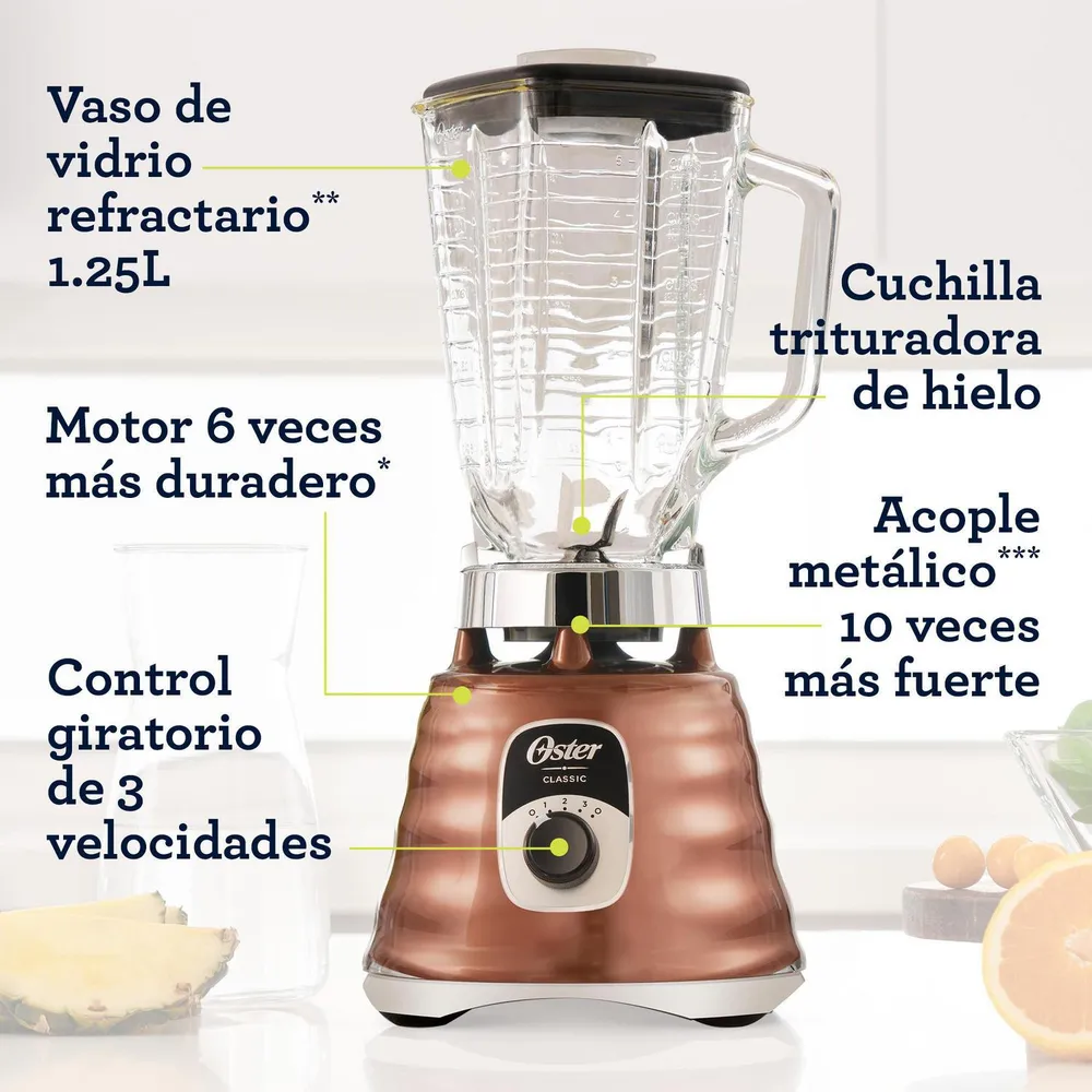 Oster Licuadora Clásica 1.25 L Cobre BLST4128, foto 6