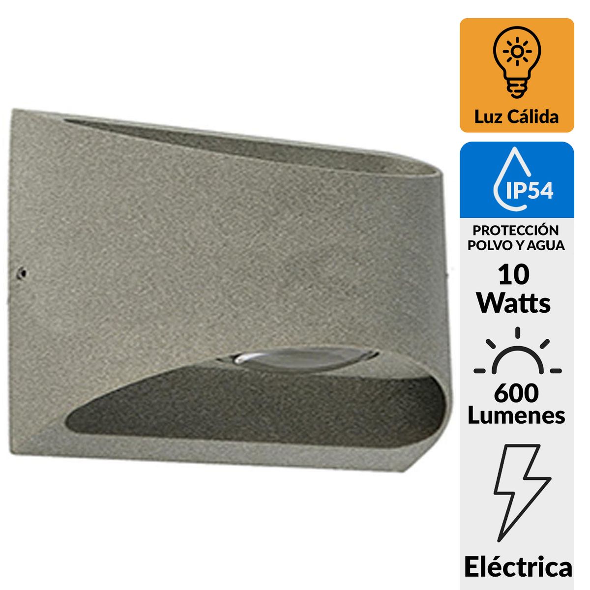 HB LEDS - Apliqué Exterior Led Aluminio Gris