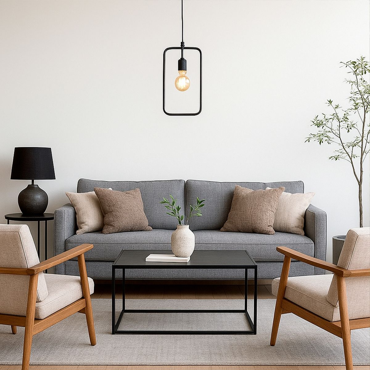 HB LEDS - Lámpara Colgante Meet Aluminio Negro