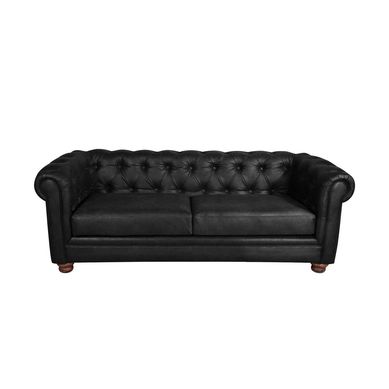 Sofa Florencia 3C Cuero Colorado Negro