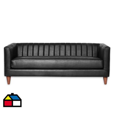 Sofa Sorrento 3C Cuero Kentucky Negro