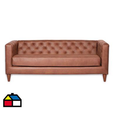Sofa Brescia 3C Cuero Kentucky Tabaco