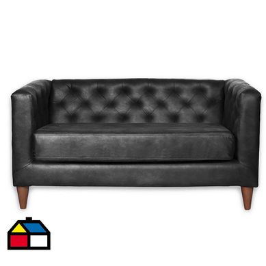 Sofa Brescia 2C Cuero Kentucky Negro