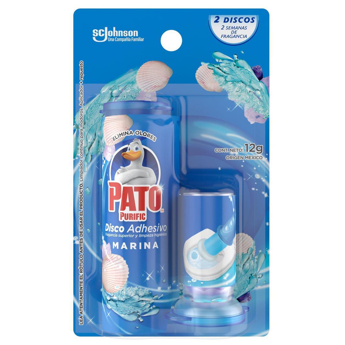 PATO PURIFIC - Limpiador inodoro discos activos marina