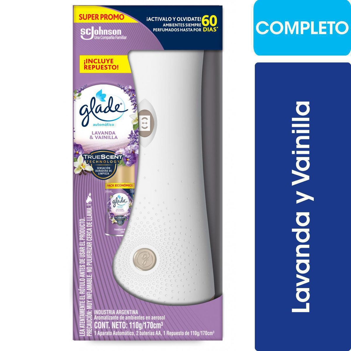 GLADE - Desodorante Ambiental Automático Glade Lavanda y Vainilla 175 gr