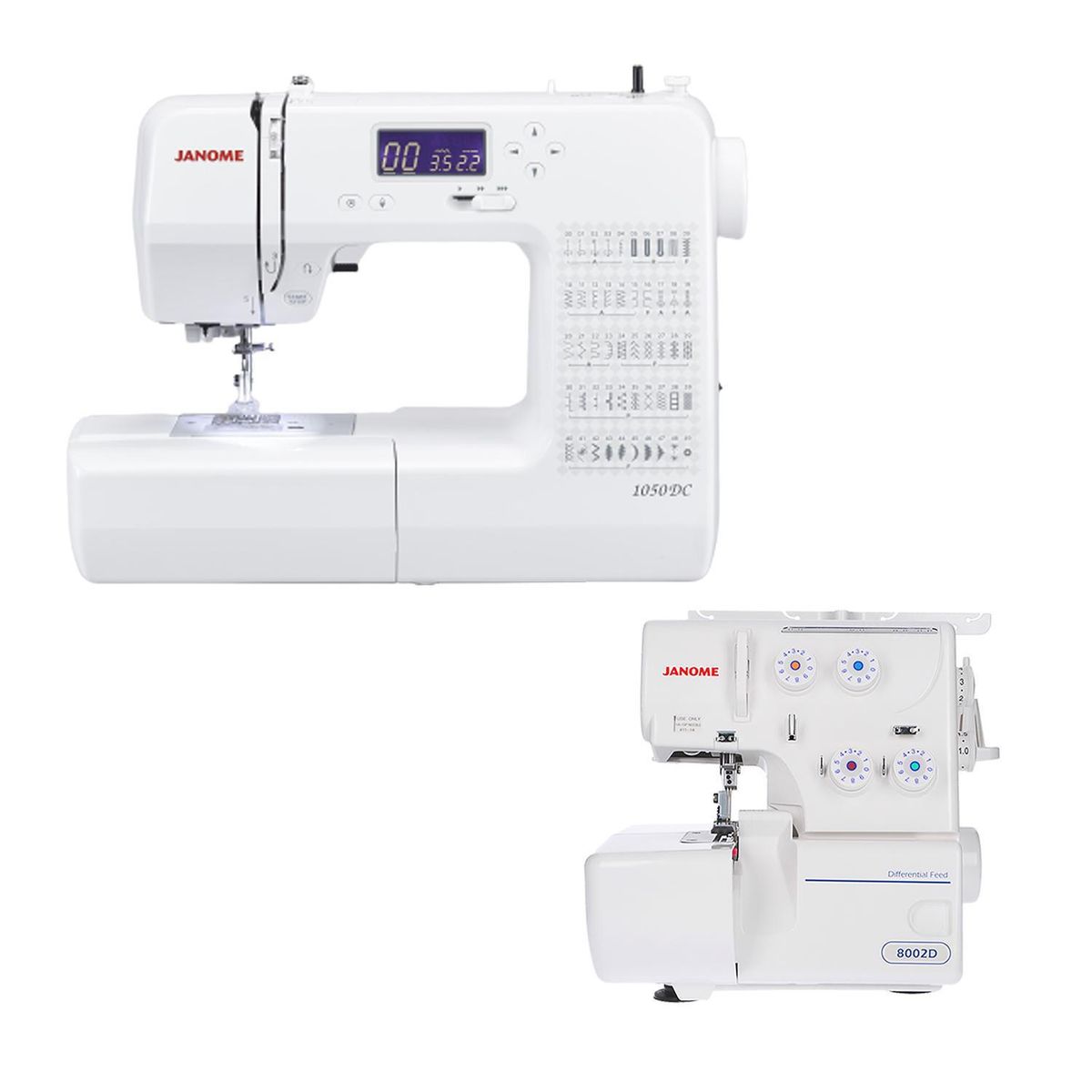 JANOME - Combo máquina de coser computarizada + overlock