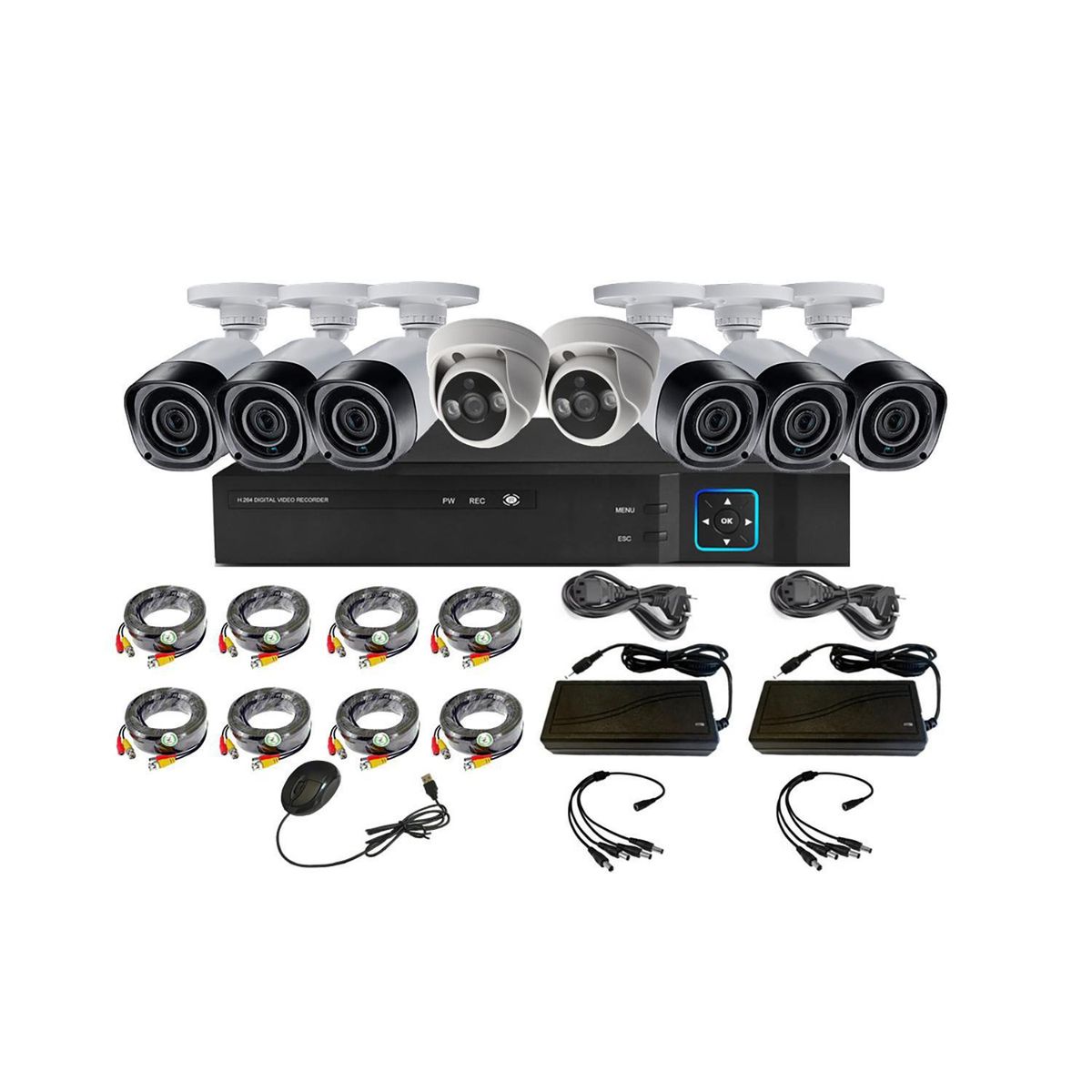 VIPA - Kit 8 cámaras de seguridad + XVR 8 Ch HD 1 MP