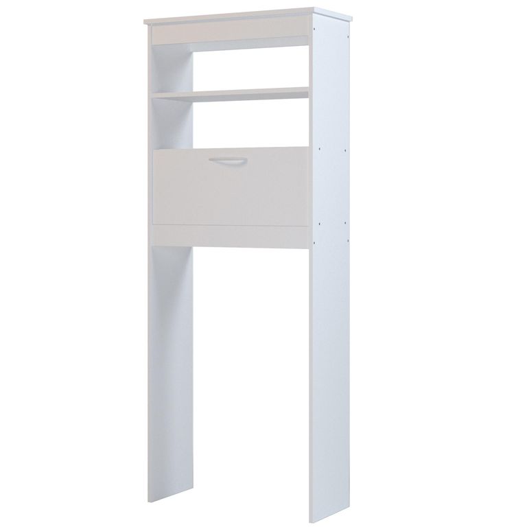 Mueble WC ahorrador espacio 63x28x160 cm blanco