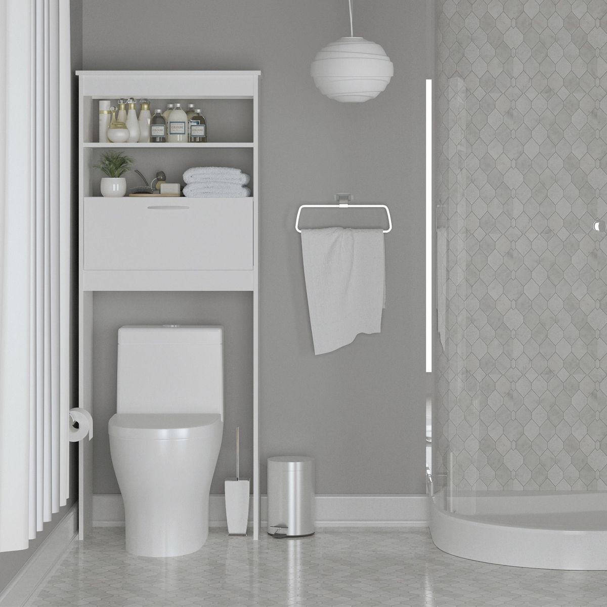 SILCOSIL - Mueble WC ahorrador espacio 63x28x160 cm blanco
