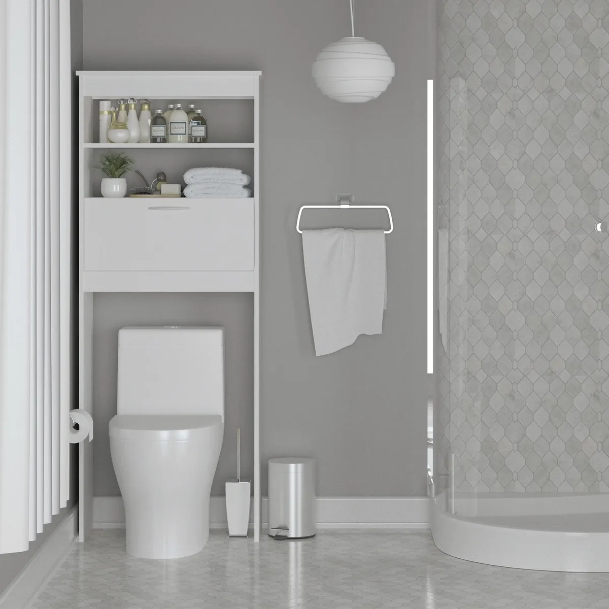 Mueble WC ahorrador espacio 63x28x160 cm blanco, marca SILCOSIL - Foto Principal