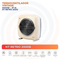 Termoventilador Vintage Eléctrico 2000 W HT RETRO 2000B Blanco