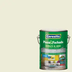 CERESITA - Esmalte al Agua Pieza y Fachada Satinado 1 galón(es) Blanco Hueso
