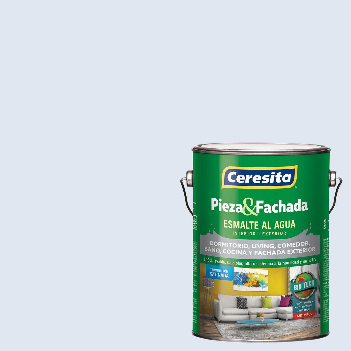 CERESITA - Esmalte al Agua Pieza y Fachada Satinado 1 galón(es) Celeste Blue Twinkle