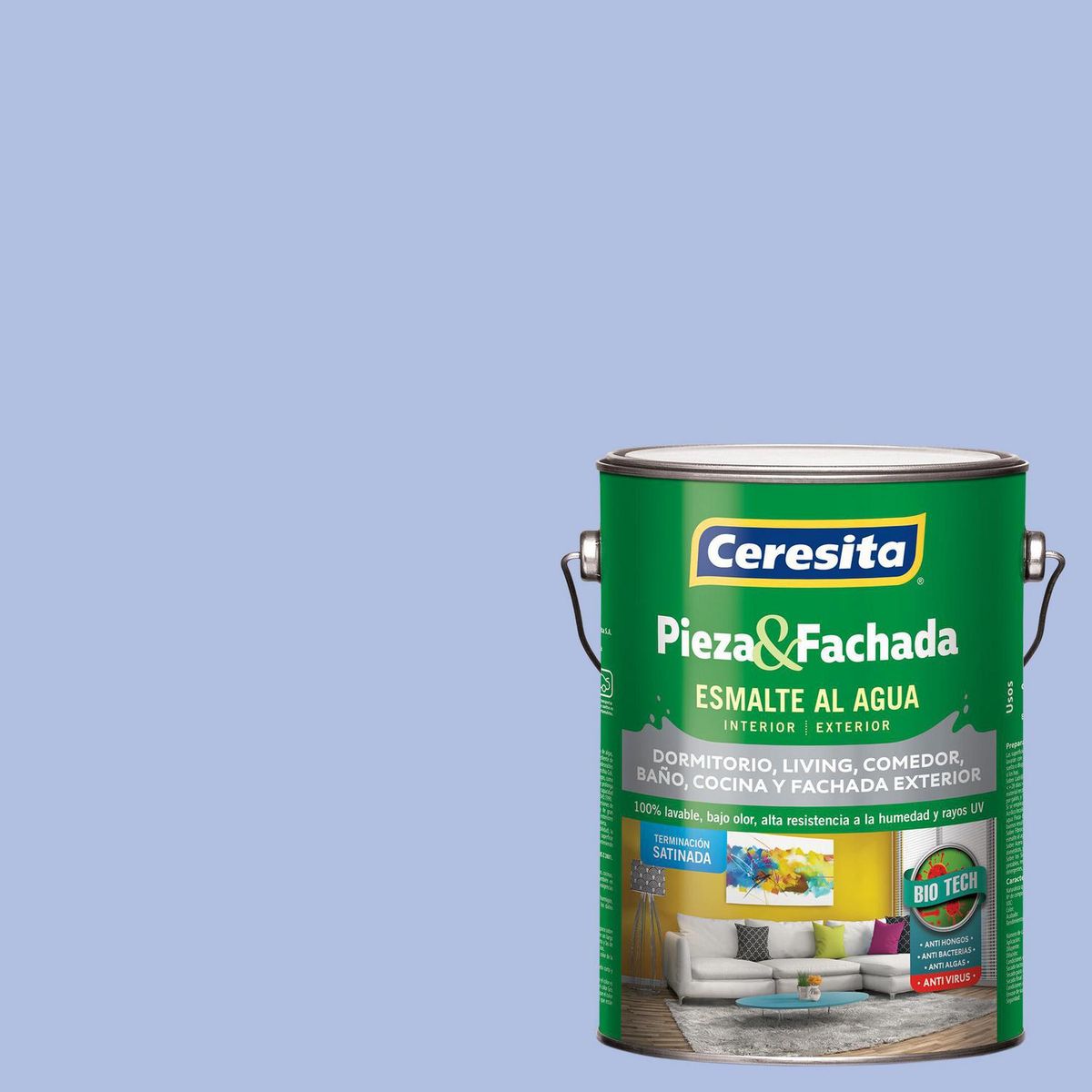 CERESITA - Esmalte al Agua Pieza y Fachada Satinado 1 galón(es) Azul Autumn Blue