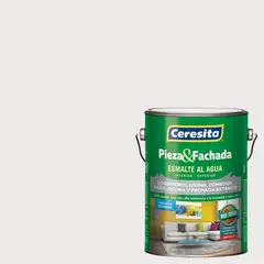 CERESITA - Esmalte al Agua Pieza y Fachada Satinado 1 galón(es) Blanco Solo White