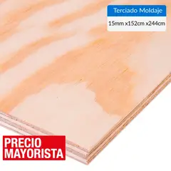 GENERICO - Terciado Moldaje Pino Natural 15 mm 122x244 cm