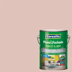 CERESITA - Esmalte al Agua Pieza y Fachada 1 galón(es) Satinado Rosado Coral Brown