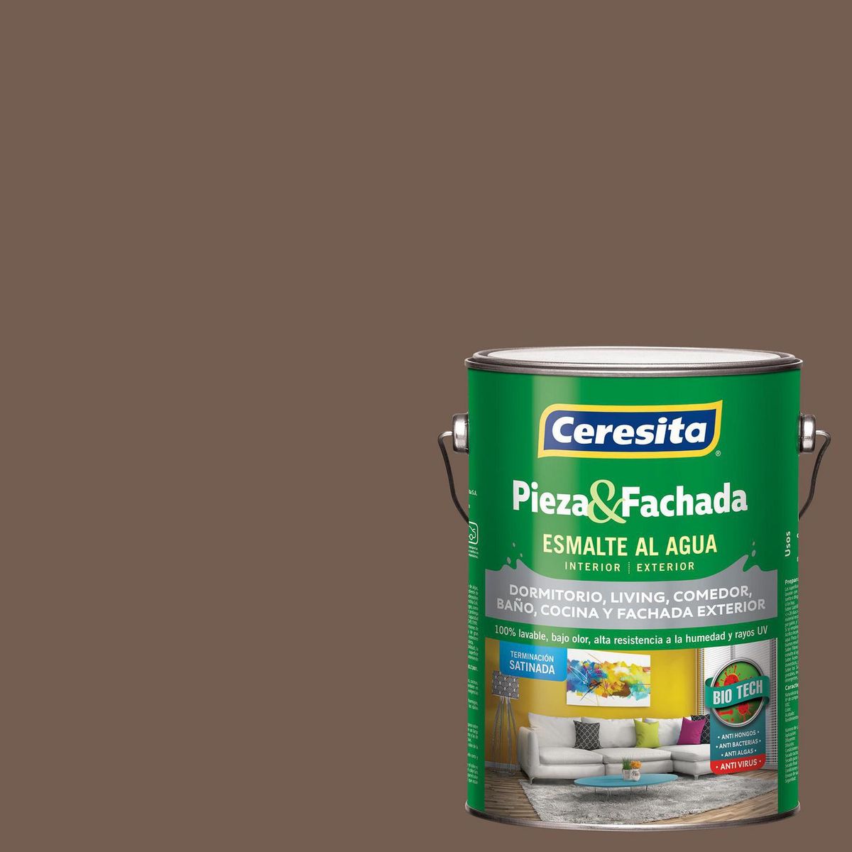 CERESITA - Esmalte al Agua Pieza y Fachada Satinado 1 galón(es) Morado Timber Trail