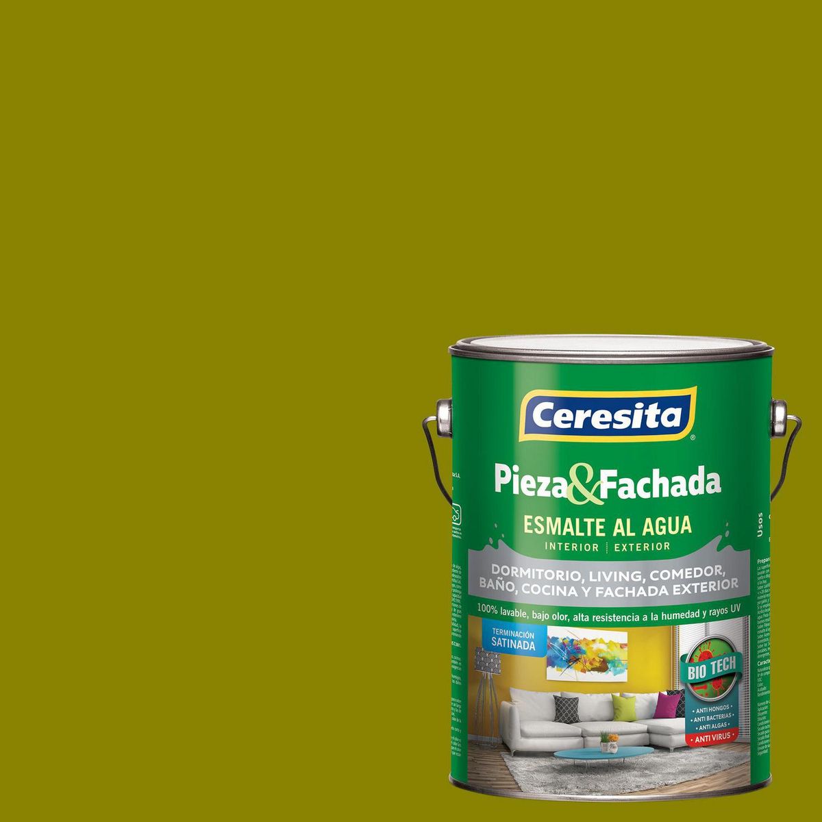 CERESITA - Esmalte al Agua Pieza y Fachada Satinado 1 galón(es) Celeste Ocean Reef