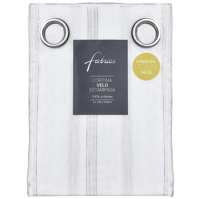 Imagen 2 del producto Cortina velo estampada 140x220 cm blanco