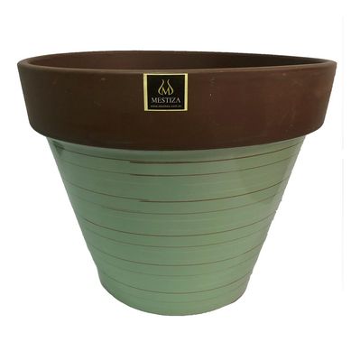 Macetero Kony Cermica 30x28cm menta / morena