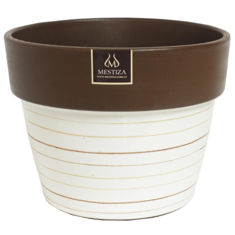 Macetero Greta de Arcilla 13x10 cm Blanco
