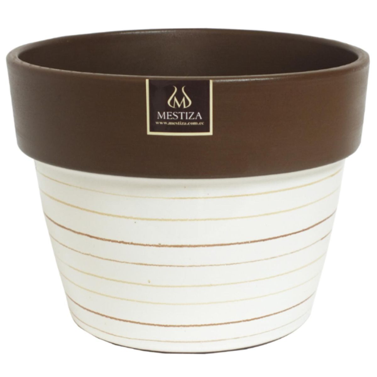 MESTIZA - Macetero Greta de Arcilla 13x10 cm Blanco