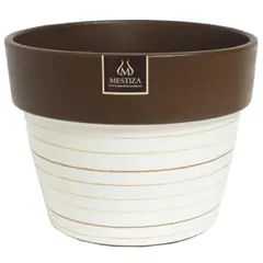 MESTIZA - Macetero Greta de Arcilla 13x10 Blanco