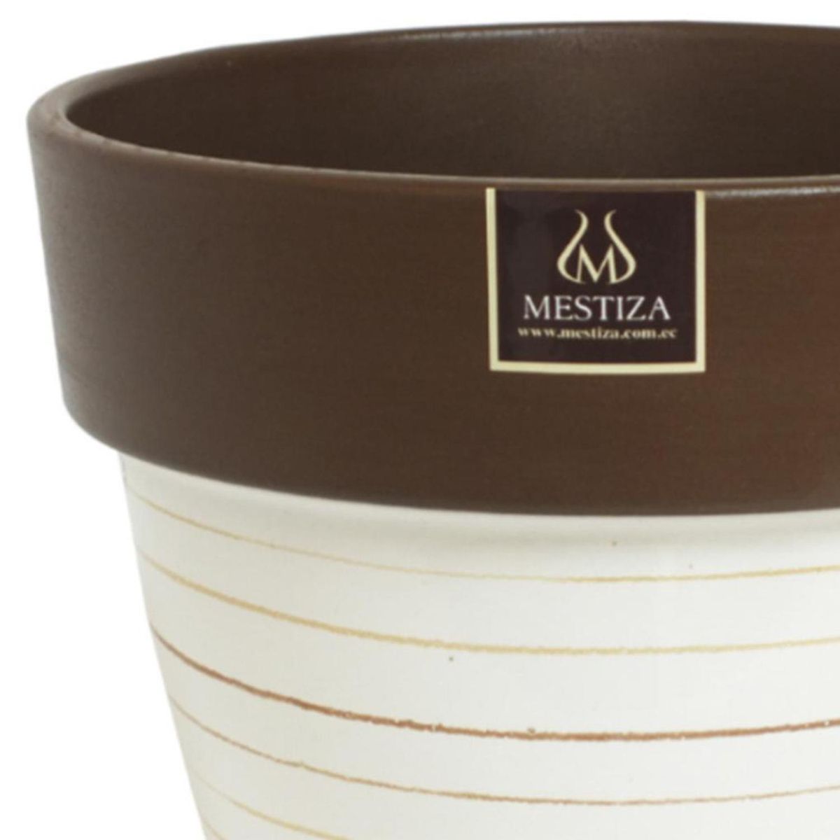 MESTIZA - Macetero Greta de Arcilla 13x10 cm Blanco