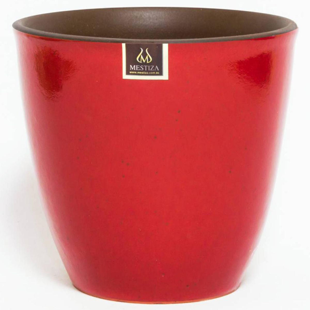 MESTIZA - Macetero Zafiro Cerámica 14x12cm roja / morena