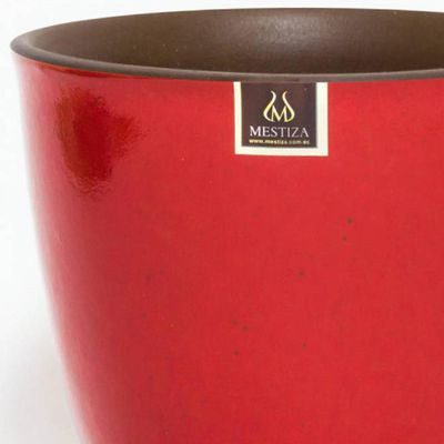 Imagen 2 del producto Macetero Zafiro Cerámica 14x12cm roja / morena