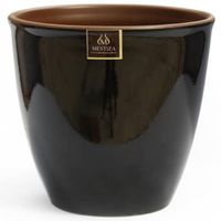 Macetero Zafiro Cerámica 14x12cm negra / morena