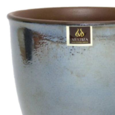 Imagen 2 del producto Macetero Zafiro Cerámica 14x12cm platino / morena