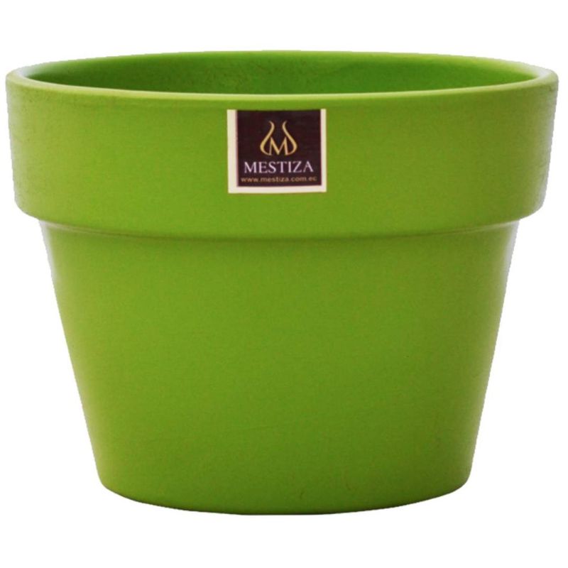 MESTIZA - Macetero Greta Cerámica 21x16cm verde-apio