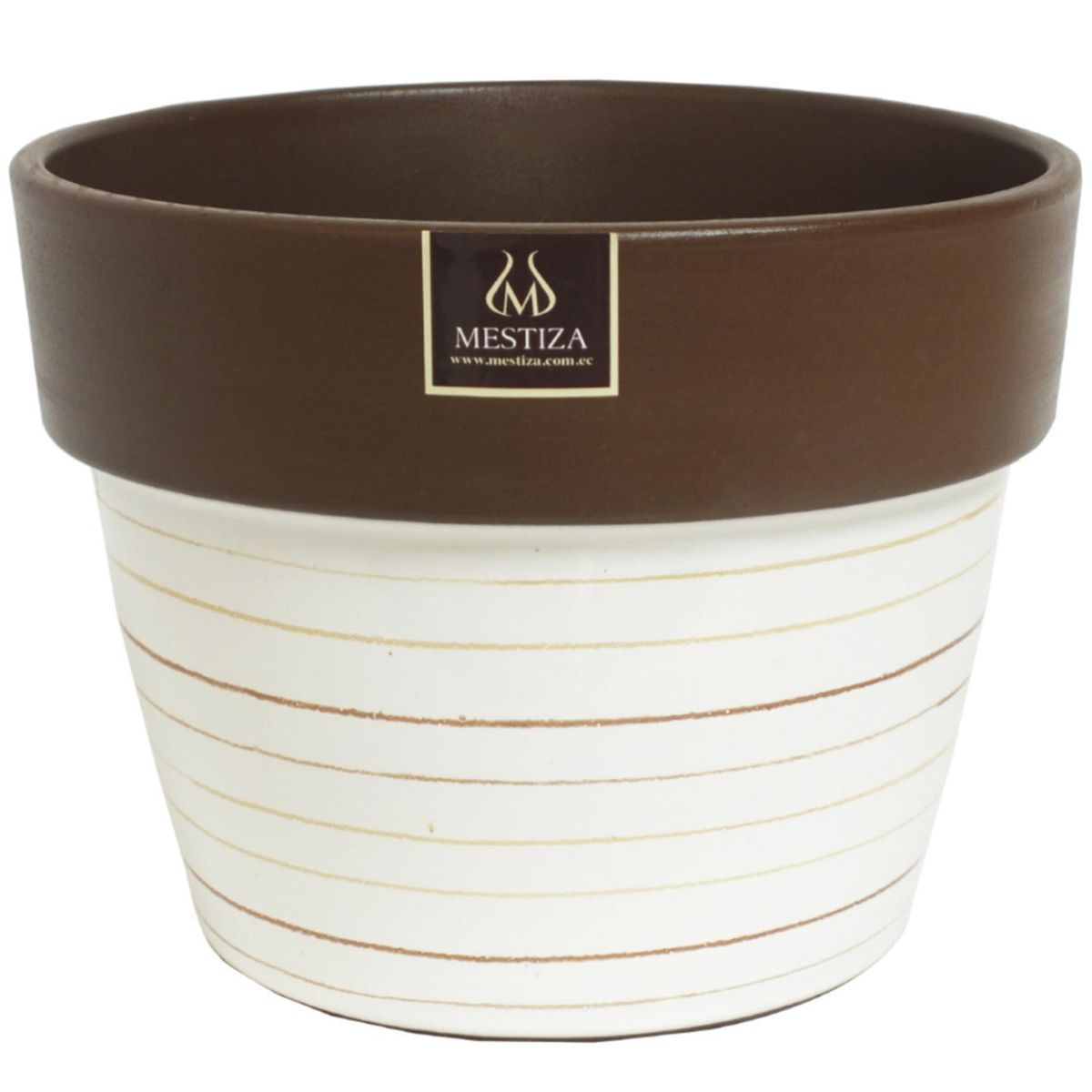 MESTIZA - Macetero Greta de Arcilla 18x14 cm Blanco