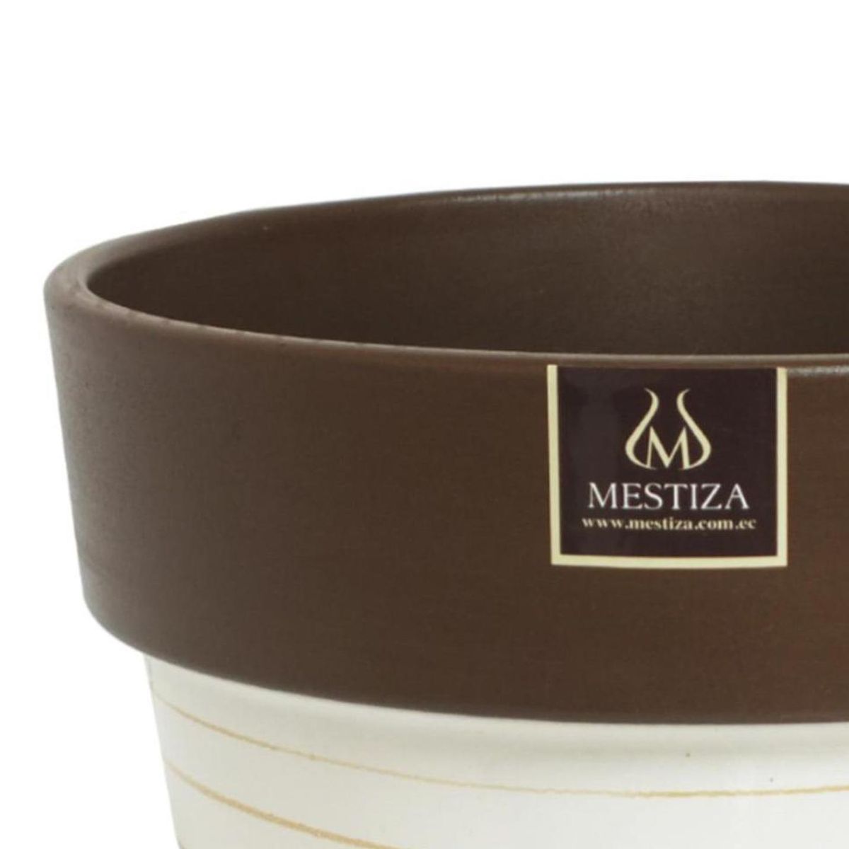 MESTIZA - Macetero Greta de Arcilla 18x14 cm Blanco