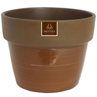 Macetero Greta Cermica 18x14cm mamey / morena