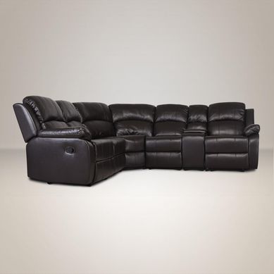 Sof seccional reclinable 205x102x92 cm chocolate